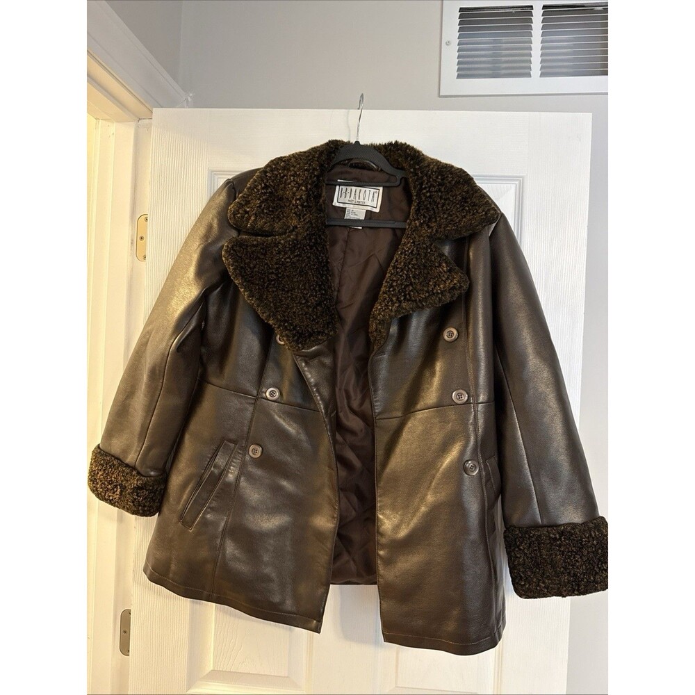 B B Dakota  Pret A Porter Coat Brown Leather Size M